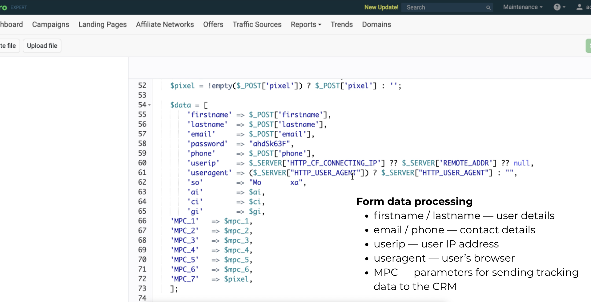 send.php - Form processing