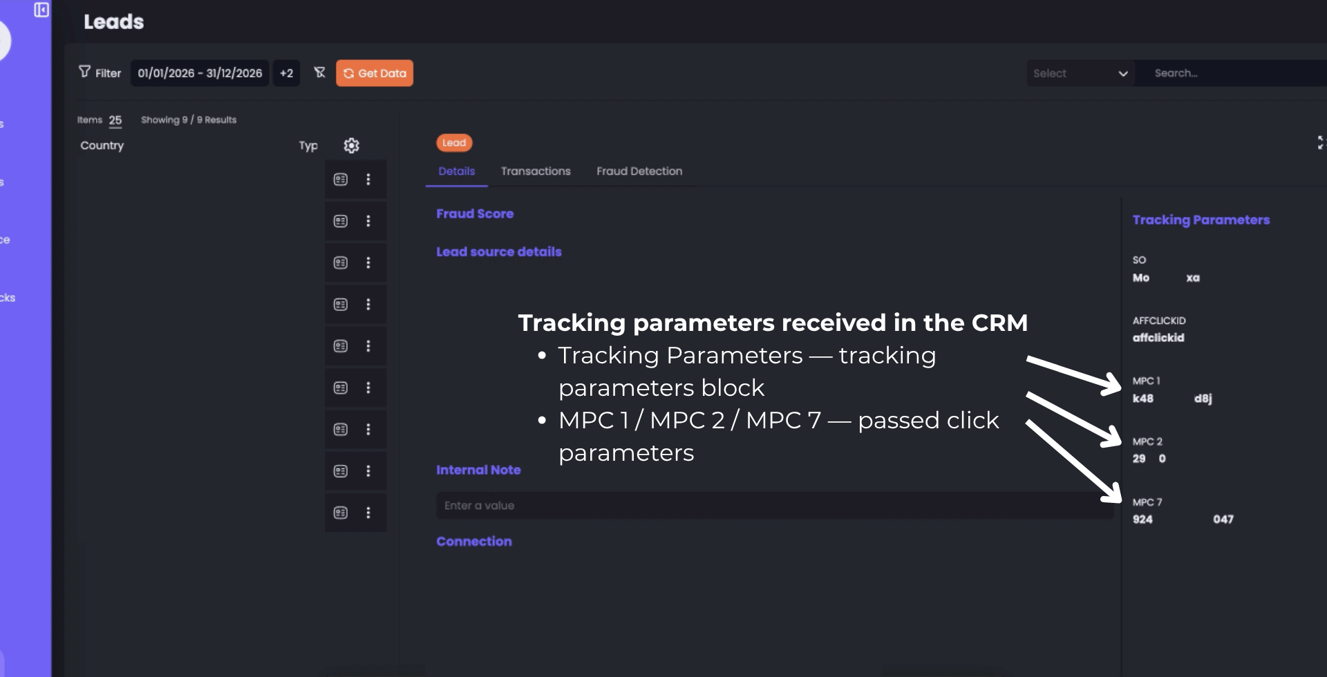 CRM - Tracking Parameters